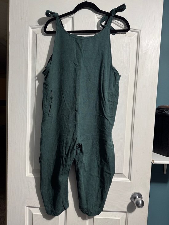 Papillion Pants - Papillon Linen Blend Jumper – Green Barrel Leg Romper Lagenlook Boho Minimalist